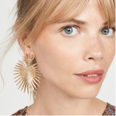 Retro style heart-shaped personalized simple fan-shaped exaggerated tassel geometric earrings
