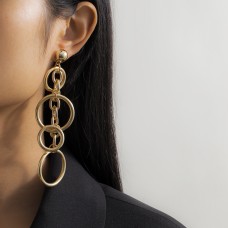 Long hoop tassel earrings