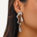 Liquid metal style irregular water drop earrings