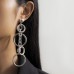 Long hoop tassel earrings