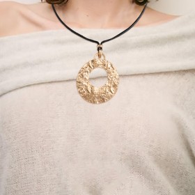 Retro Fashion Leather Ring Love Necklace