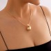 Simple water drop hanging style punk glossy exaggerated tear drop necklace