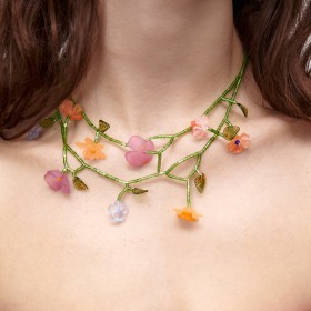Super Fairy Colored Resin Flower Necklace