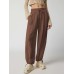 American retro long wide leg pants with leg binding
