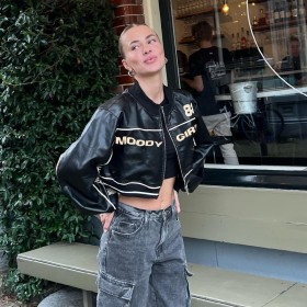 Street Cool Biker-Style Statement Jacket