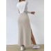Women's High-Waisted Slit Knit Pencil Skirt
