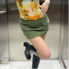 Street Pocket Mini Slim Denim Skirt