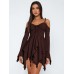 Long patchwork irregular suspender dress