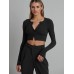 buttoned ribbed long-sleeve knitted cardigan