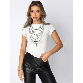 Digital printed sexy backless short sleeves