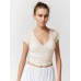 Sexy hot girl lace short-sleeved V-neck slim inner wear