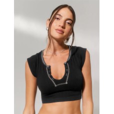 Summer Slim Ultra Short Sexy Hot Girl Knitted Thread Top